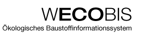 Logo für Druckversion - Schriftzug WECOBIS - Ökologisches Baustoffinformationssystem